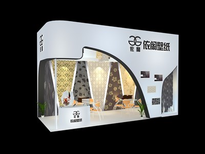 21平米展臺設(shè)計制作：二面開口/現(xiàn)代/木質(zhì)結(jié)構(gòu)/白色，為建材展展商而作（免費使用）