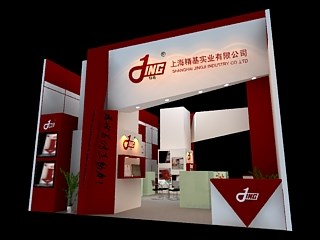 72平米展臺(tái)設(shè)計(jì)制作：二面開口/現(xiàn)代/木質(zhì)結(jié)構(gòu)/紅色，為汽配展展商而作（免費(fèi)使用）