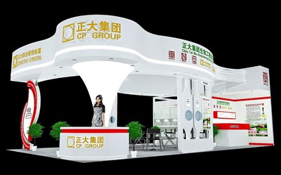 66平米展臺(tái)設(shè)計(jì)制作：三面開口/現(xiàn)代/木質(zhì)結(jié)構(gòu)/白色，為食品展展商而作（免費(fèi)使用）