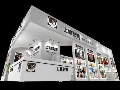 60平米展臺(tái)設(shè)計(jì)制作：三面開(kāi)口/現(xiàn)代/木質(zhì)結(jié)構(gòu)/白色，為美博會(huì)展商而作（免費(fèi)使用）