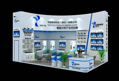 54平米展臺設計制作：二面開口/現(xiàn)代/木質(zhì)結(jié)構(gòu)/白色，為安防展展商而作（免費使用）