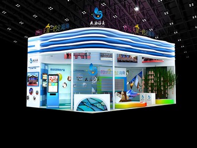 54平米展臺設(shè)計制作：二面開口/前衛(wèi)/木質(zhì)結(jié)構(gòu)/彩色，為綜合展展商而作（免費(fèi)使用）