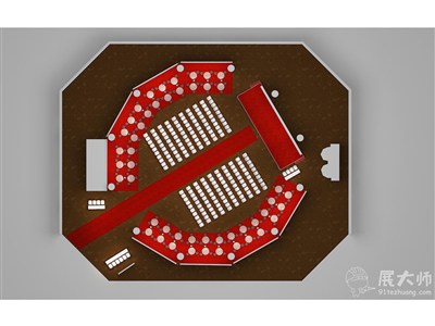 300平米展廳設(shè)計(jì)制作：現(xiàn)代/紅色，產(chǎn)品類展廳-同程光大（免費(fèi)使用）